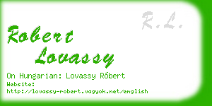 robert lovassy business card